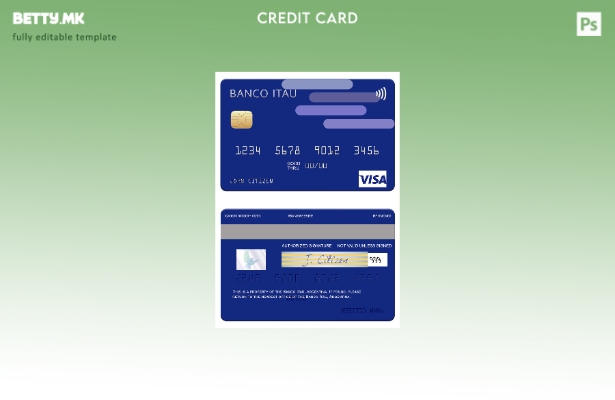 Шаблон за виза картичка во модерен стил Argentina Banco Itaú Аргентина